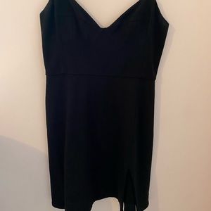 Revolve NBD black mini dress with slit